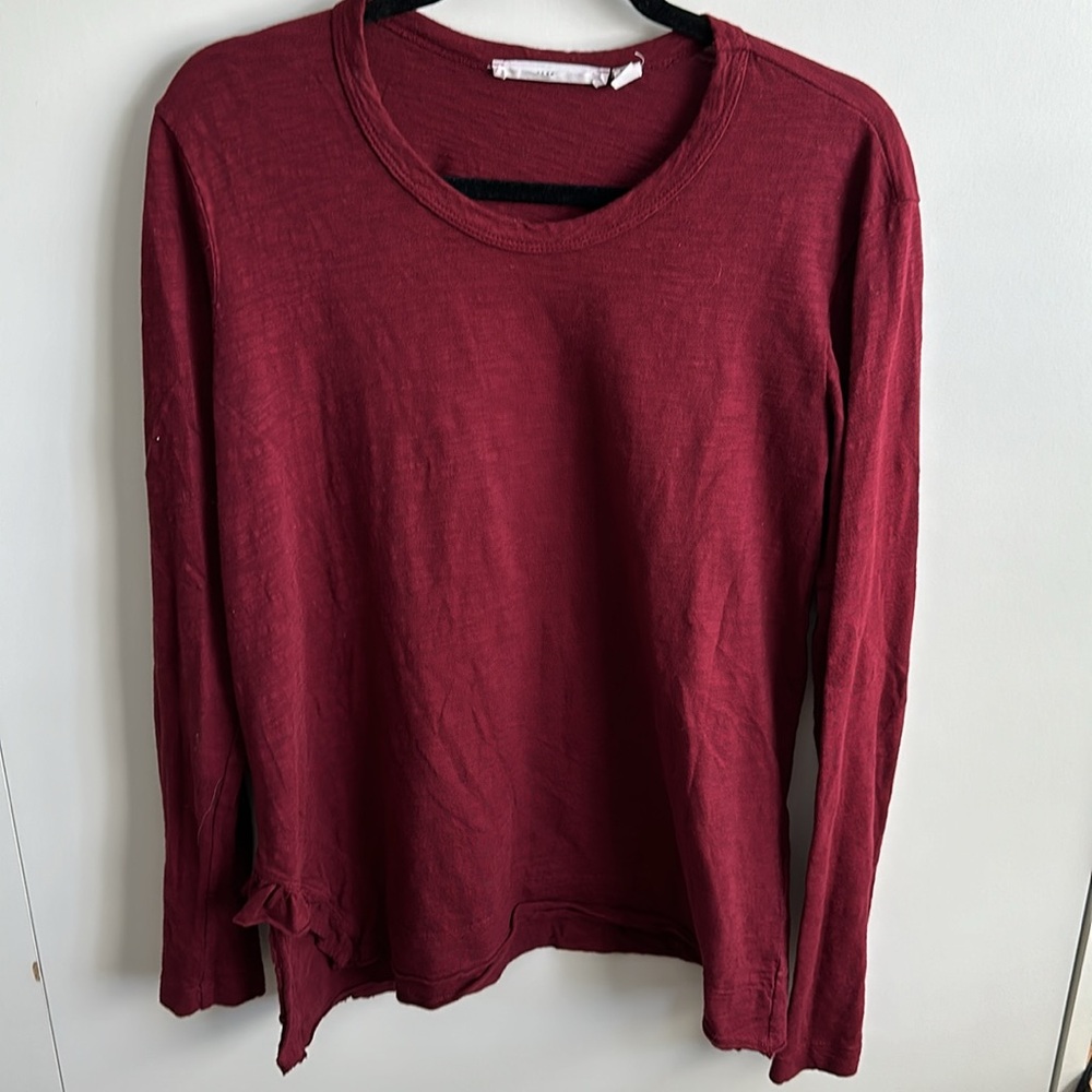 Wilt Maroon Long Sleeve Blouse